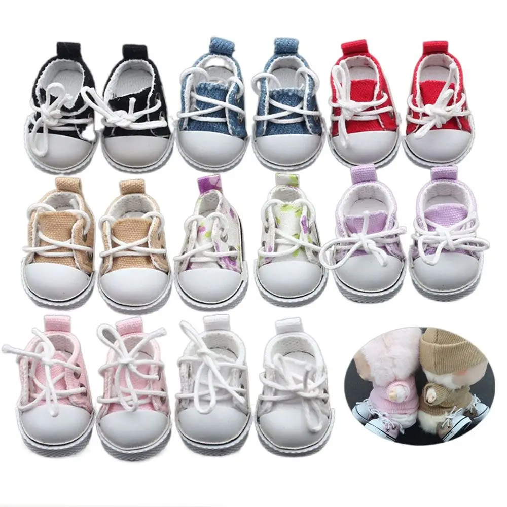 For 17cm Labubu Shoes Fashion Canvas Shoes Clothes Cartoon Baby Canvas Leather Shoes Doll Universal Clothing Accessories