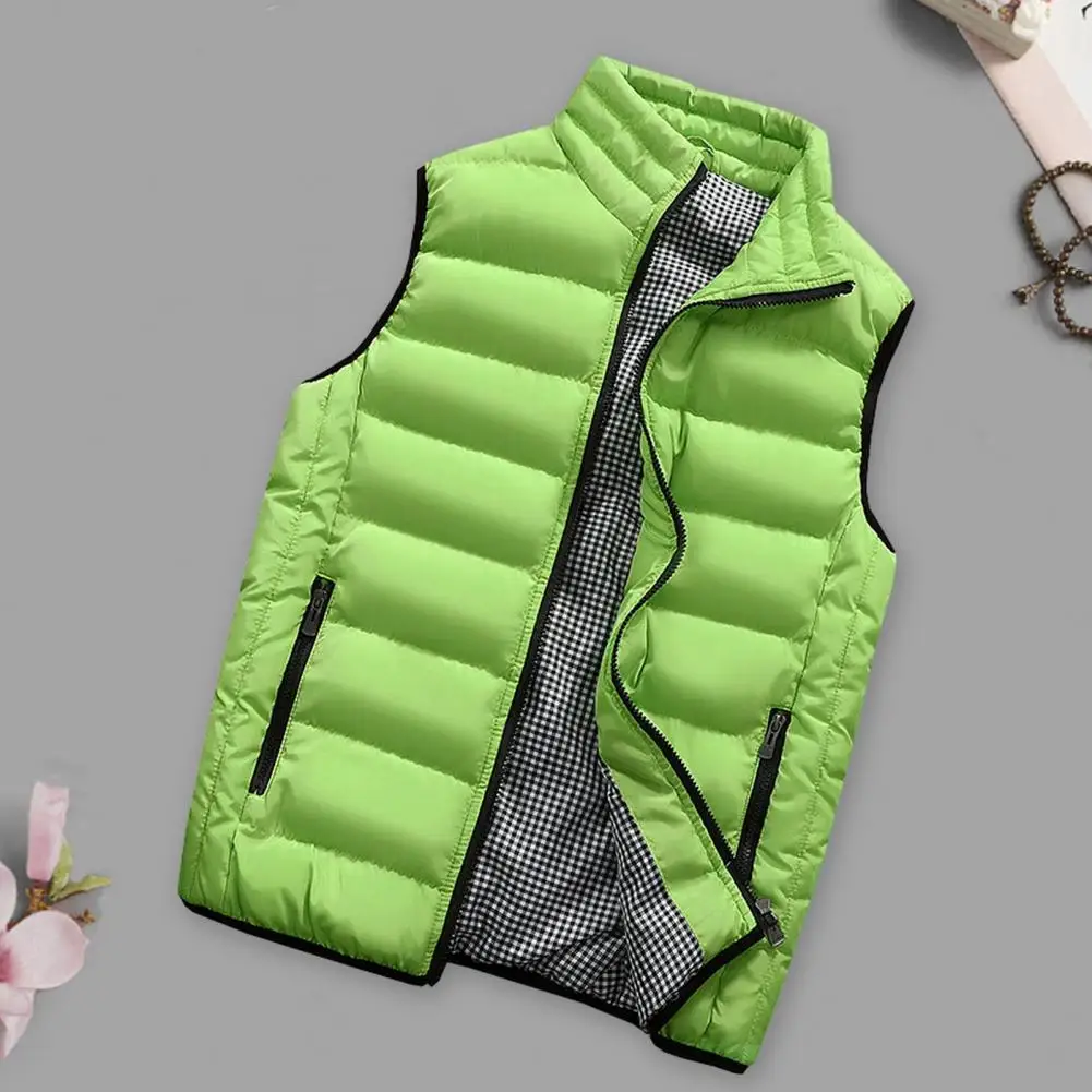 

Winter Warm Vest Men's Waterproof Winter Vest with Zipper Pocket Design for Cold Sleeveless Jacket for Autumn Winter Solid Color