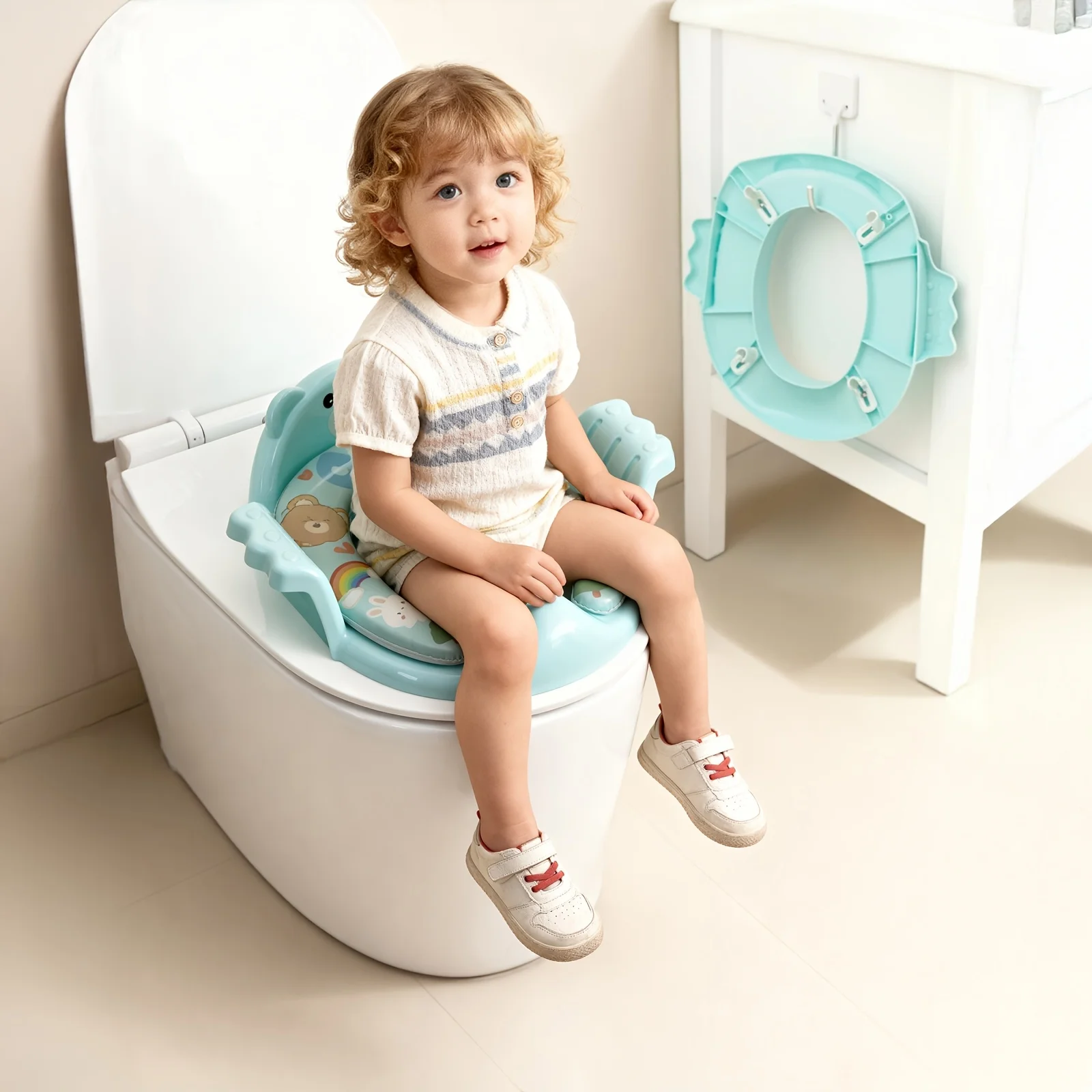 ベビー用トイレトレーニングシート-男の子と女の子用-トイレトレーナーリング-安全な滑り止め表面-幼児用-トイレトレーニング用トイレ