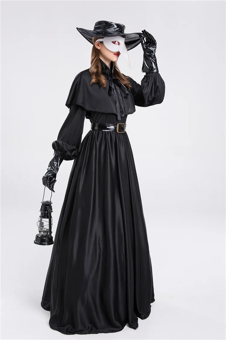 Middeleeuws kostuum voor vrouwen Crow Doctor k Castle Hero Outfit Plague Mouth Performance Cosplay Kleding Halloween Thema