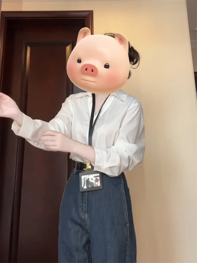 سترة نسائية كورية احترافية بيضاء، تصميم أصلي جديد للربيع، ملابس خارجية فريدة وجميلة للتنقل اليومي، تصميم فضفاض أنيق