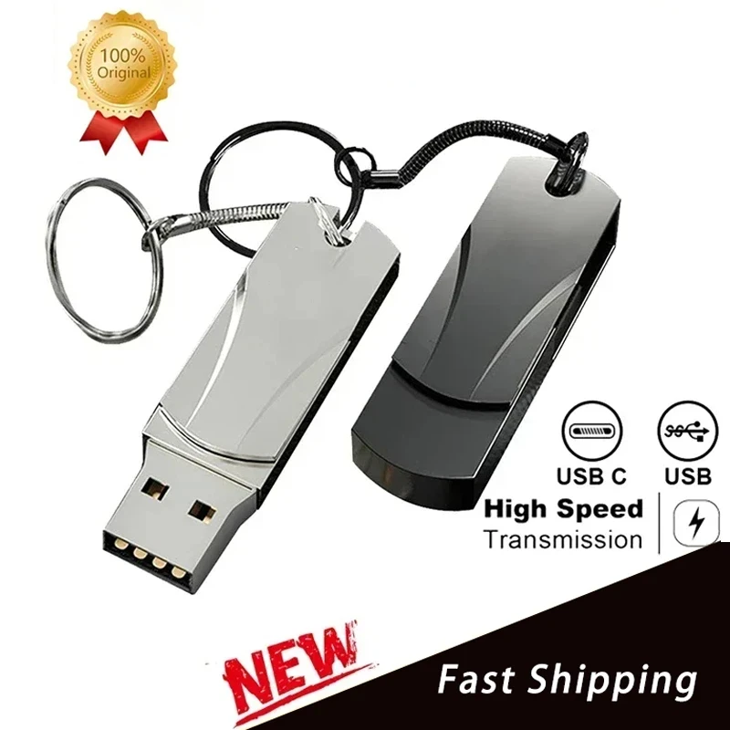 2026 Metal Flash Drive USB 3.0 High Speed Transfer Portable Waterproof U Disk 512GB OTG Pen Drive For Phone Computer Car