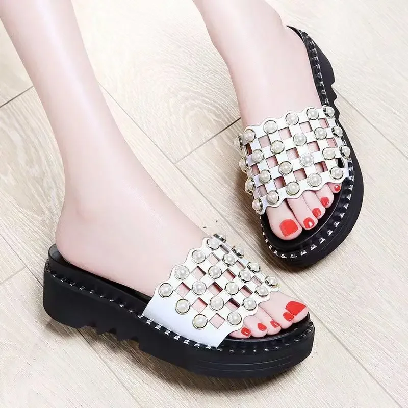 

Босоножки женские уличные, модные шлепанцы на плоской подошве, водонепроницаемые, сланцы, уникальный корейский стиль, низкая цена