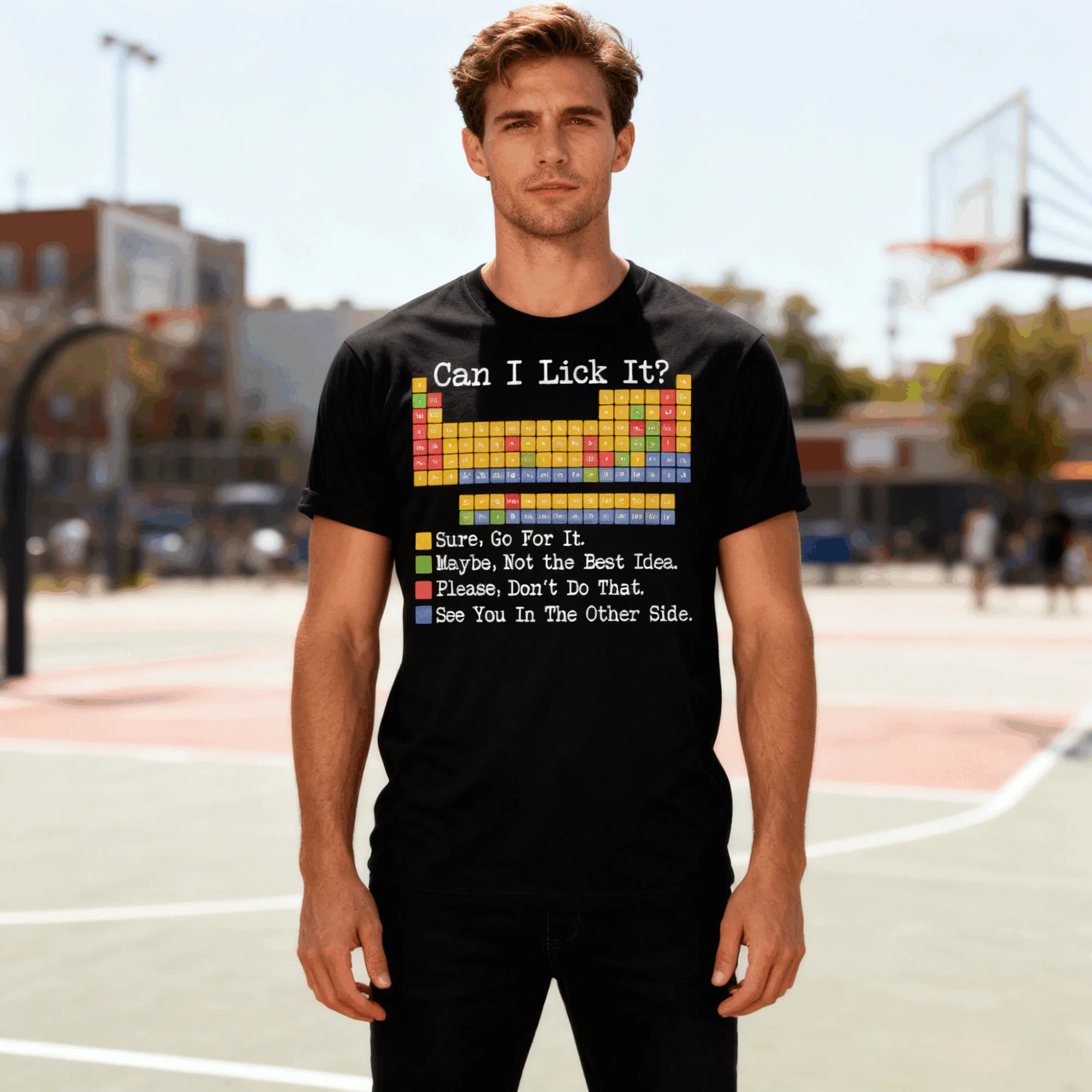 هل ألعقه الجدول الدوري تي شيرت الرجال النساء الجدول الدوري تي شيرت عادية الكيمياء المعلم التي شيرت الجولة الرقبة قصيرة الأكمام