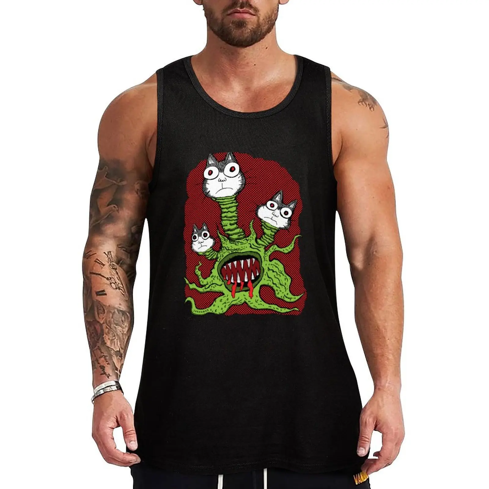 Kitty Monster Tank Top Funny Graphic Tank Top Humor Print Sleeveless