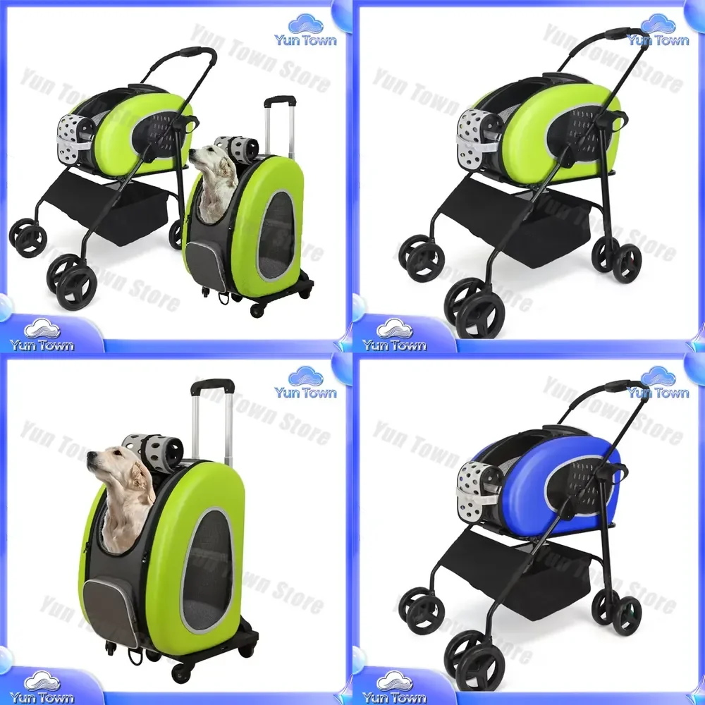 Pet Cart for Cats and Small Dogs Portable Breathable Foldable Multi Purpose Pet Trolley Backpack Carrier Bag for Travel