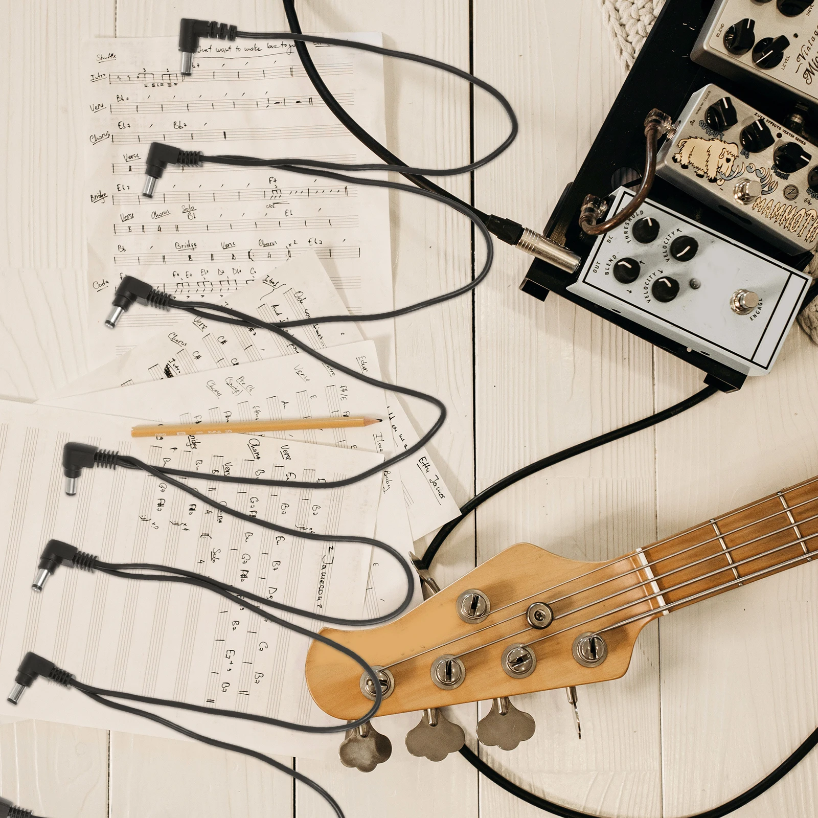 

1Pcs Guitar Effect Power Supply Cable Long Life Noise Isolation High Reliability for Guitar Pedals Instrument Effector Cable