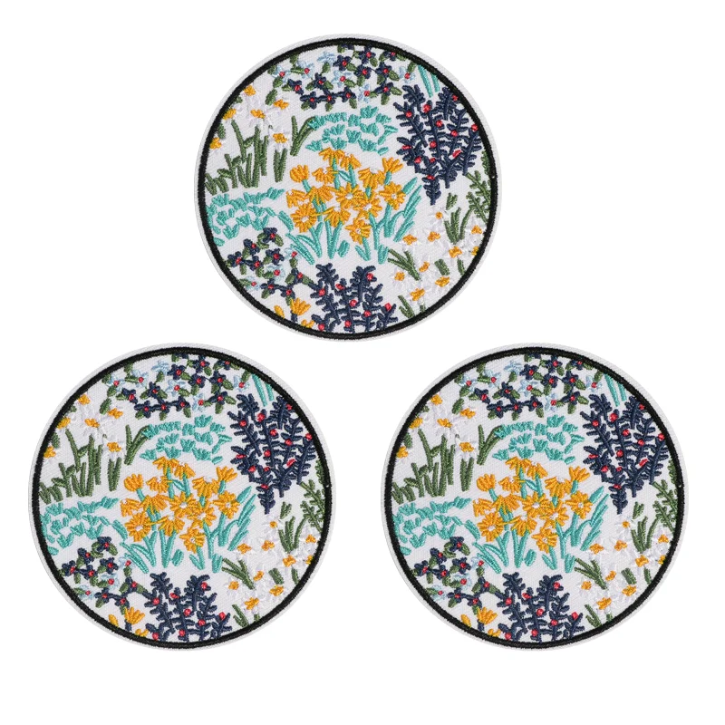 

3 маленьких нашивки с цветочной вышивкой - красочные нашивки с цветочной вышивкой для ремонта одежды и поделок своими руками, железные нашивки из ткани, прочный тканевый материал, настройка одежды своими руками