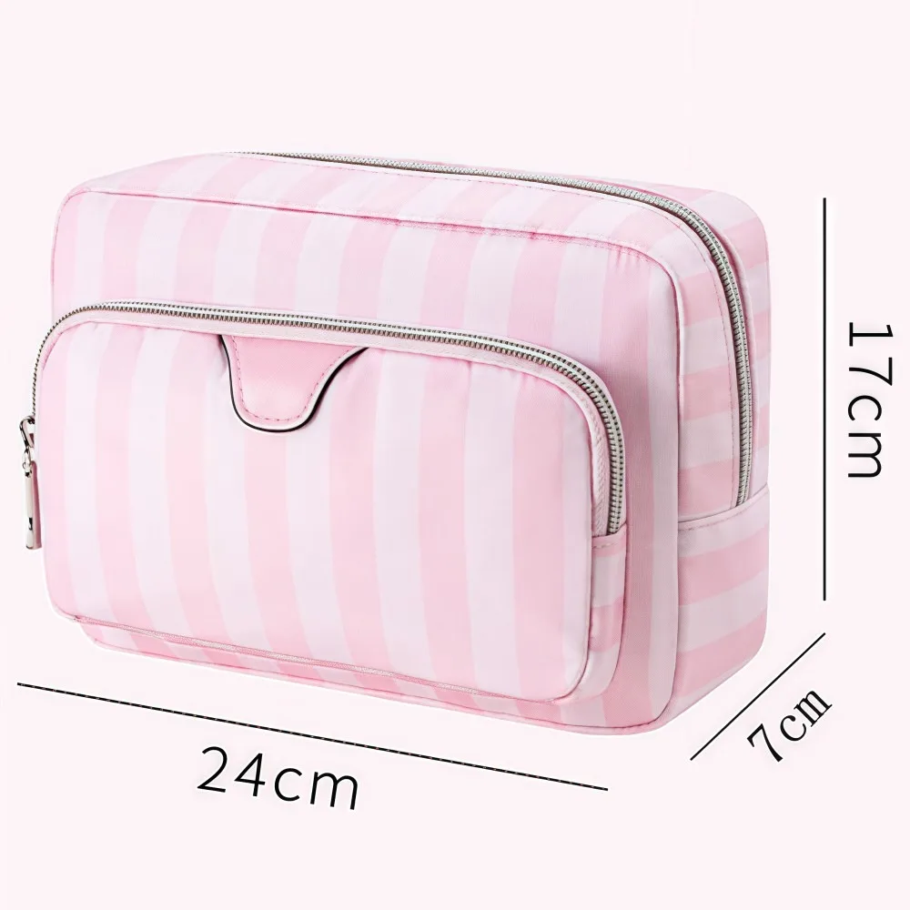 Bolsa de maquiagem portátil de grande capacidade, pano oxford, estilo minimalista, armazenamento de cosméticos, design de viagem, sacos de lavagem portáteis