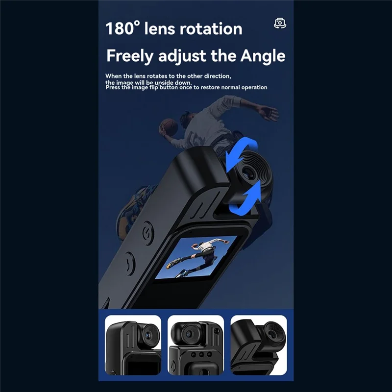 B49C Law Enforcement 1080P Infrared Night Vision Camera With Screen Mini Back Clip For Security Evidence Recording