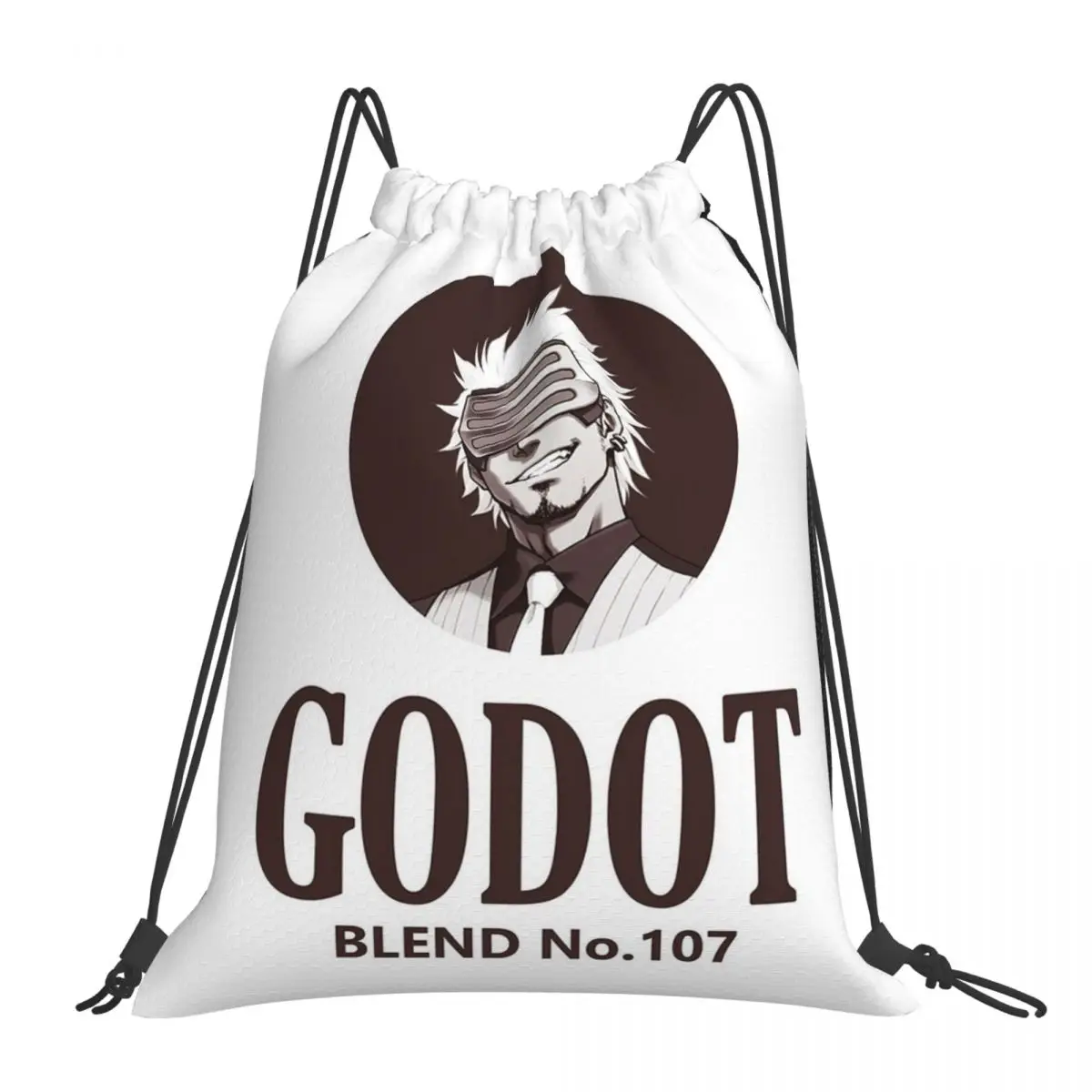 Godot - Blend No. 107 Backpacks Fashion Portable Drawstring Bags Drawstring Bundle Pocket Sports Bag Book Bags Travel Students