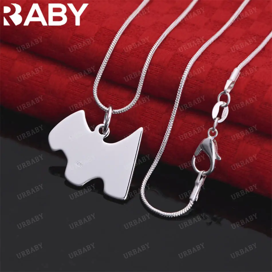 

URBABY 40-75cm 925 Sterling Silver Puppy Pendant Necklace For Women Men Charm Trend Birthday Gifts Fashion Party