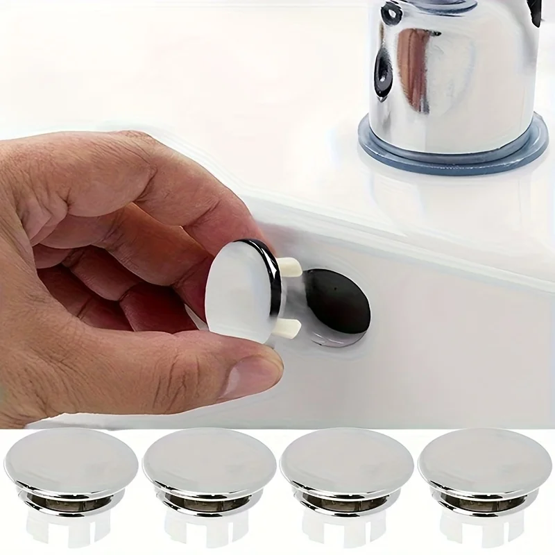 

4Pcs Plastic Sink Hole Overflow Cover for Kitchen Bathroom Basin Trim Bath Drain Cap Sink Wash Basin Round Overflow Ring Plug