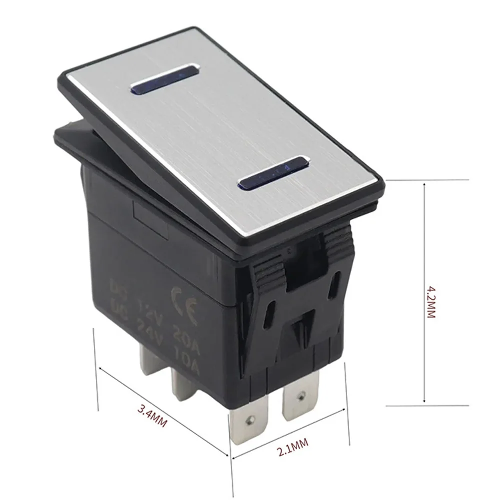 Boat Rocker Switch 12V 24V Switch 37*21mm Soft Light Effect Switch For SUVs Appliance Output Circuit Protection