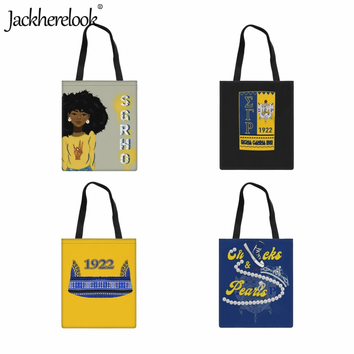 Jackherelook Sigma Gamma Rho Sorority Classic Canvas Bag Ladies Eco-Friendly Cloth Bag Casual Shopping Bag Travel Shoulder Bag