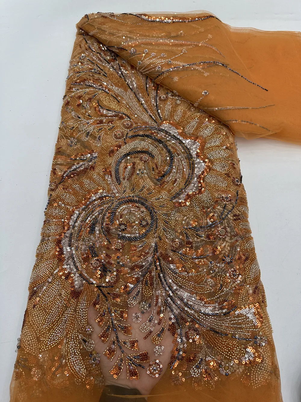 2025 موضة جديدة الفرنسية شبكة ثلاثية الأبعاد الزهور التطريز حبة أقمشة الدانتيل مع الترتر الأفريقي النيجيري النسيج لفستان الزفاف