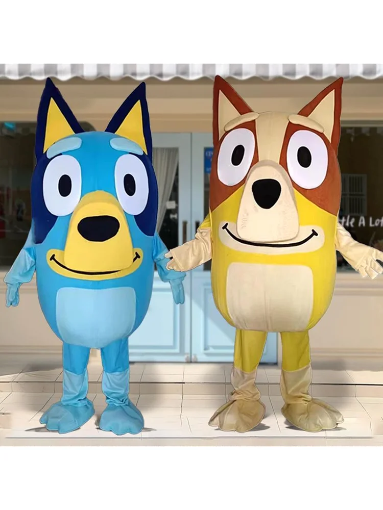 Novo bluey bingo cão dos desenhos animados boneca traje adulto andando cosplay desempenho traje