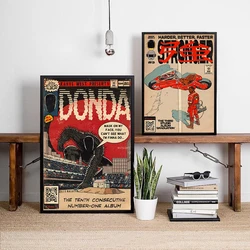 Kanye West Poster Vintage Stronger Fantasy Album Cover Canvas Painting Wall Picture Art Hip Hop Comics Rap Prints Home Decor