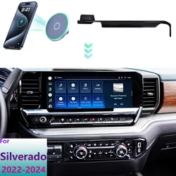 For Chevrolet Silverado 2022 2023 2024 Phone Holder Car Double Bracket Base Magnetic MagSafe Wireless Charging Car Phone Mount
