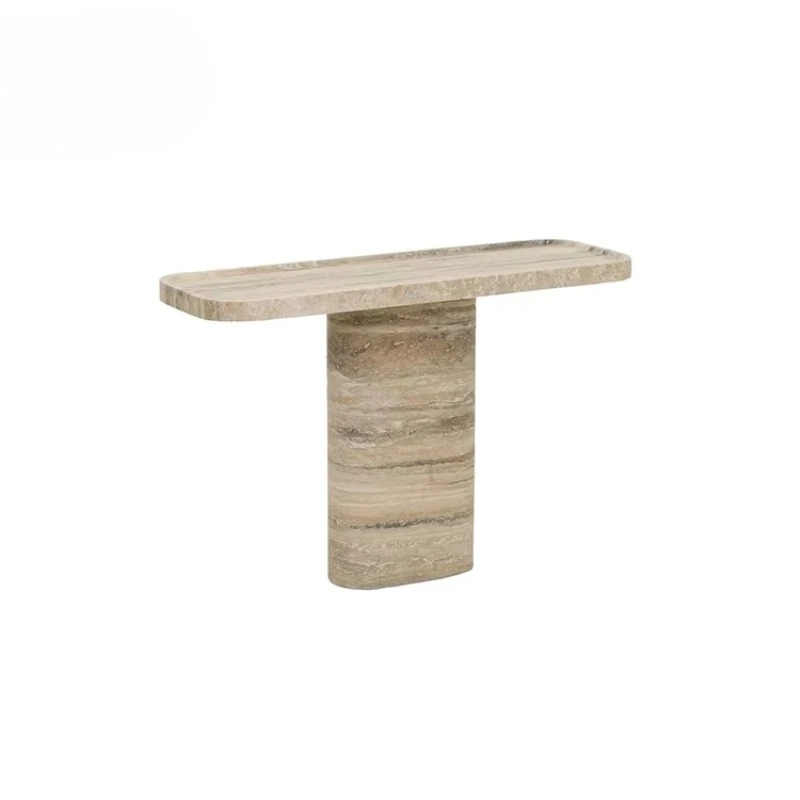 

Italian style villa living room luxury entrance table hotel hallway travertine decoration console table furniture