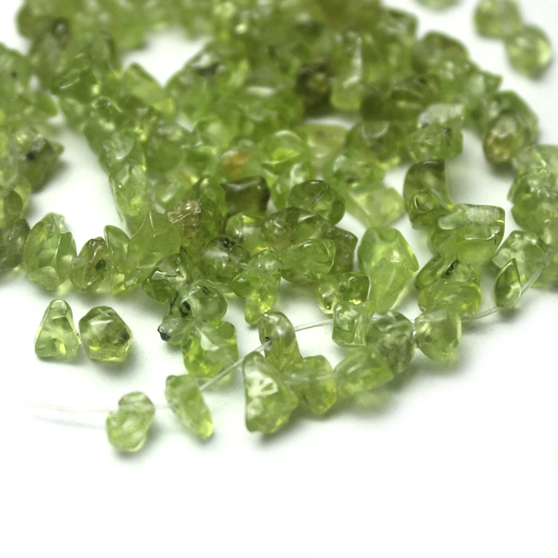 Wholesale Gravel Olive Crystal Green Quartz Natural Stone Granular Beads For Jewelry Making DIY Bracelet Necklace Earrings 3-5mm view 3