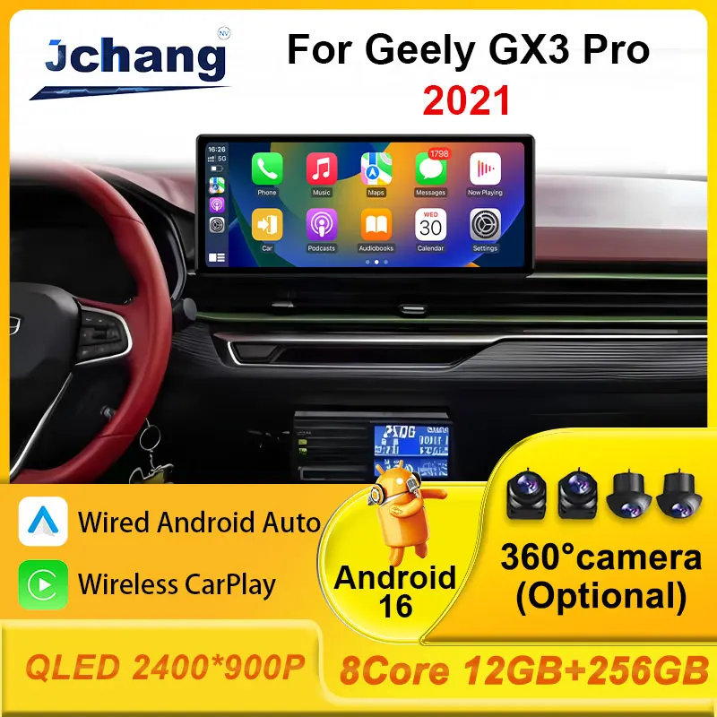 Car Radio for Geely GX3 Pro 2021 Audio Multimedia Player WiFi 4G BT CarPlay Auto GPS Navi Stereo Accessories Autoradio No 2 din
