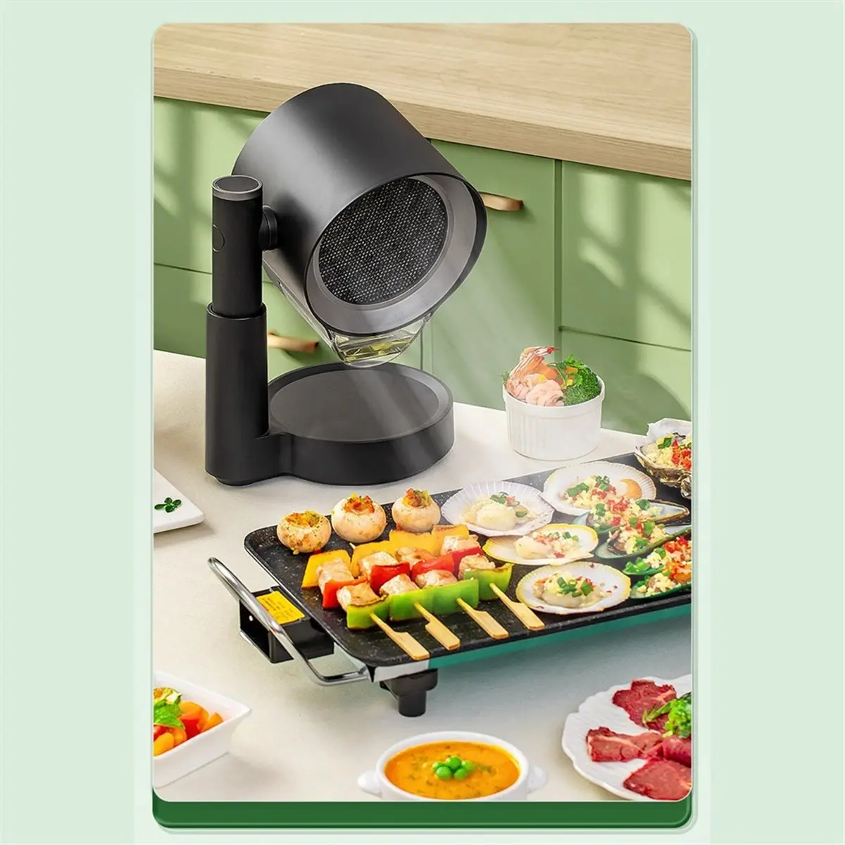 wilwill Desktop Range Hood for SmokingIndoors Portable Exhaust Fan Removable Range Hood Cooking Fume Purifier US Plug