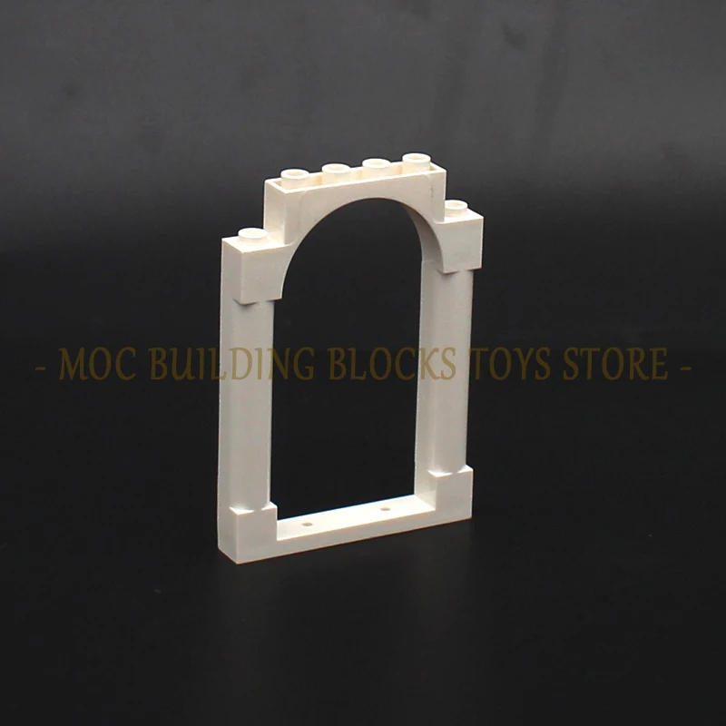 MOC Parts 40066 Door Frame 1x6x7 Arched with Notches and Rounded Pillars Bricks Building Blocks Compatible City Street View Toys