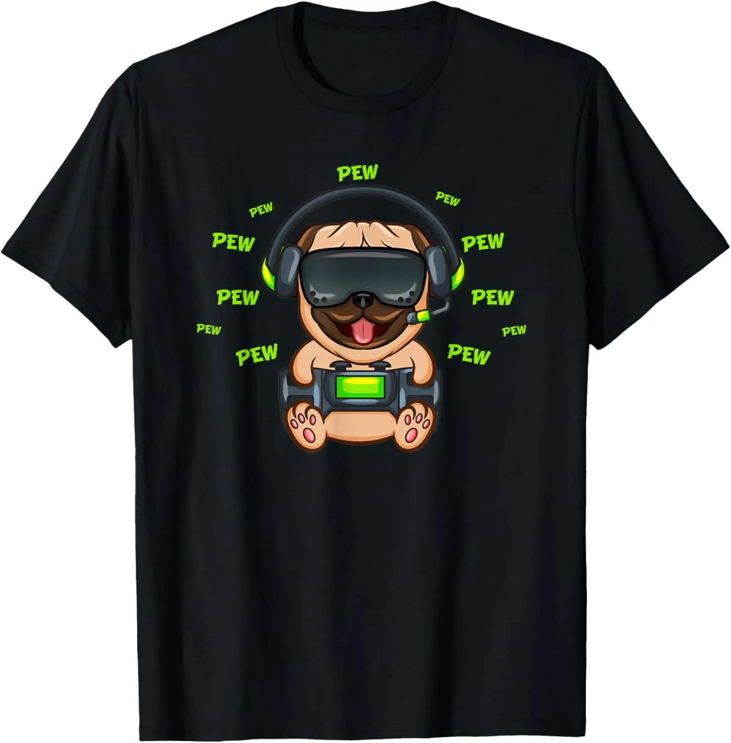 Pew Pew Gamer Mops T-Shirt