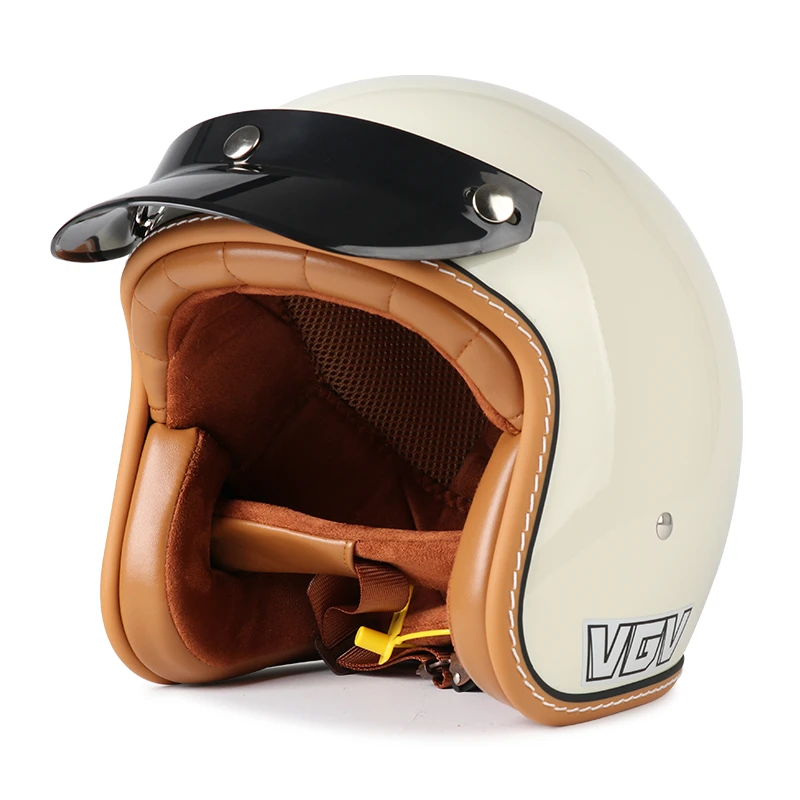 

Motorcycle Retro Half Helmet 3/4 Helmet Safety Helmet Bicycle Scooter Riding Men's and Women's Four Seasons Universal
