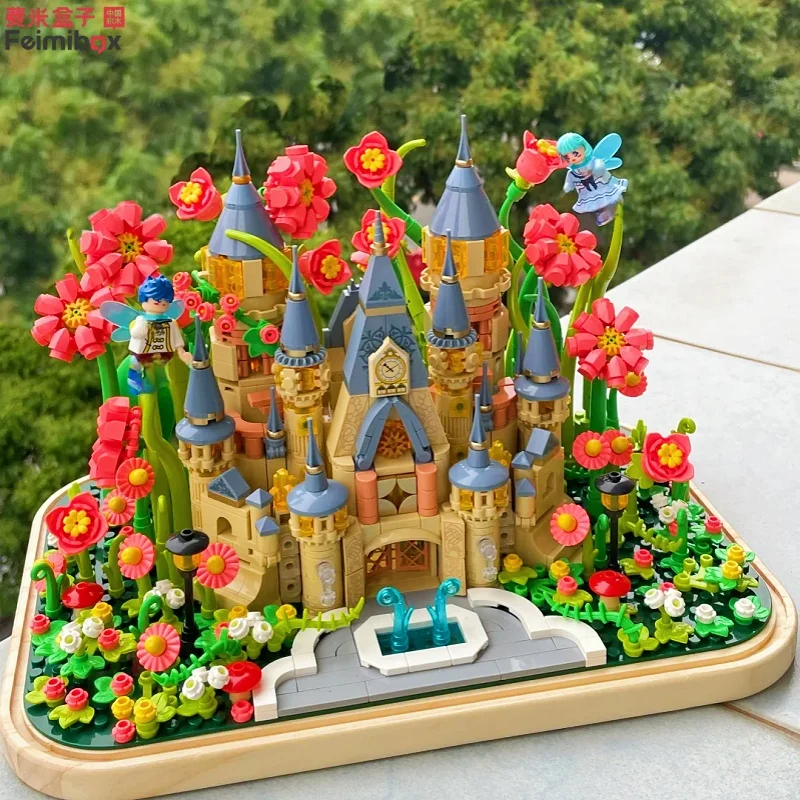 

Feimibox Garden Castle Building Blocks Miniature Scene Assembly Model 3D Splicing Toys Desktop Ornament Gifts Creative Puzzle