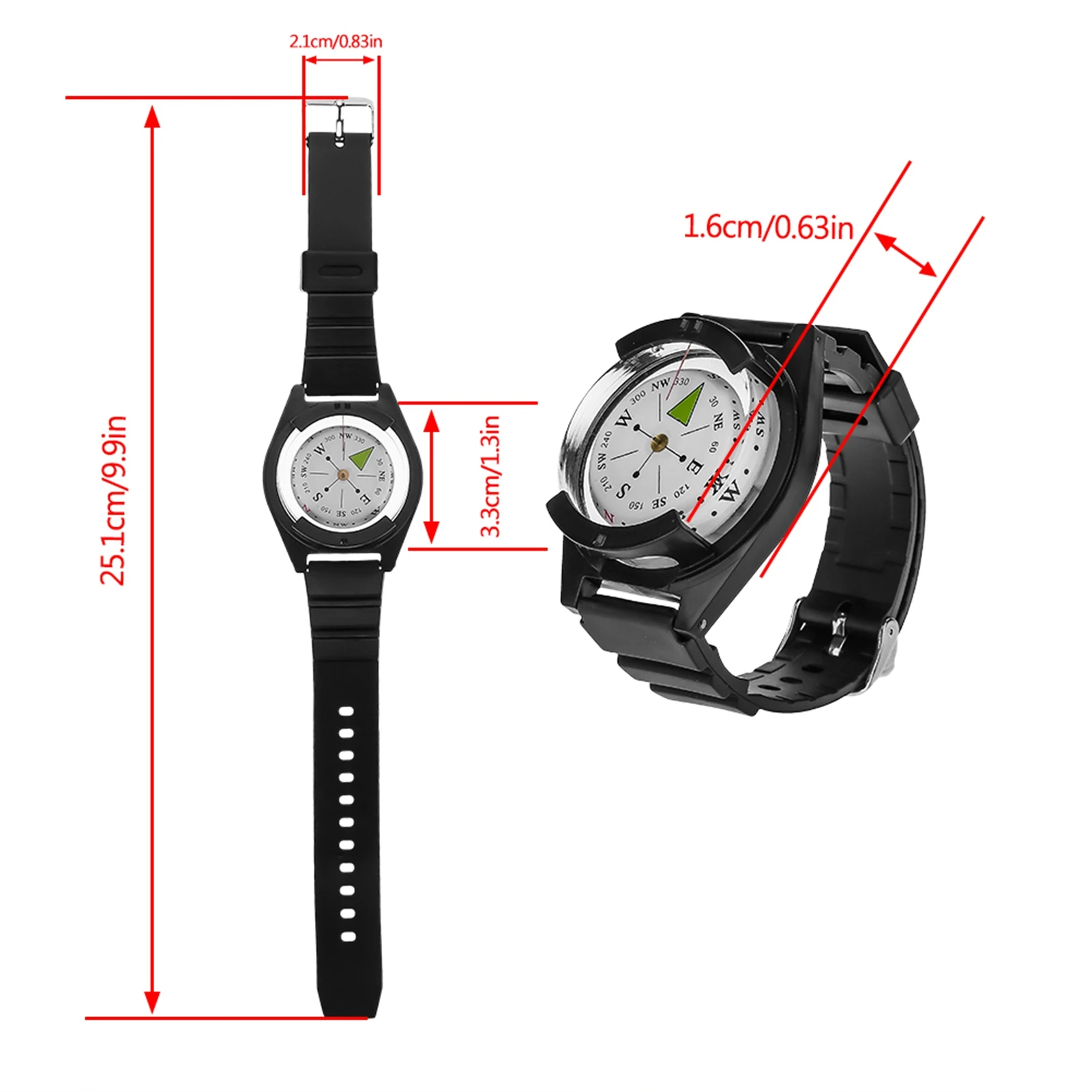 Mini  Wrist  Outdoor Mini Lightweight Wristwatch ABS  Rubber Watchband Tool Accessory Watchband