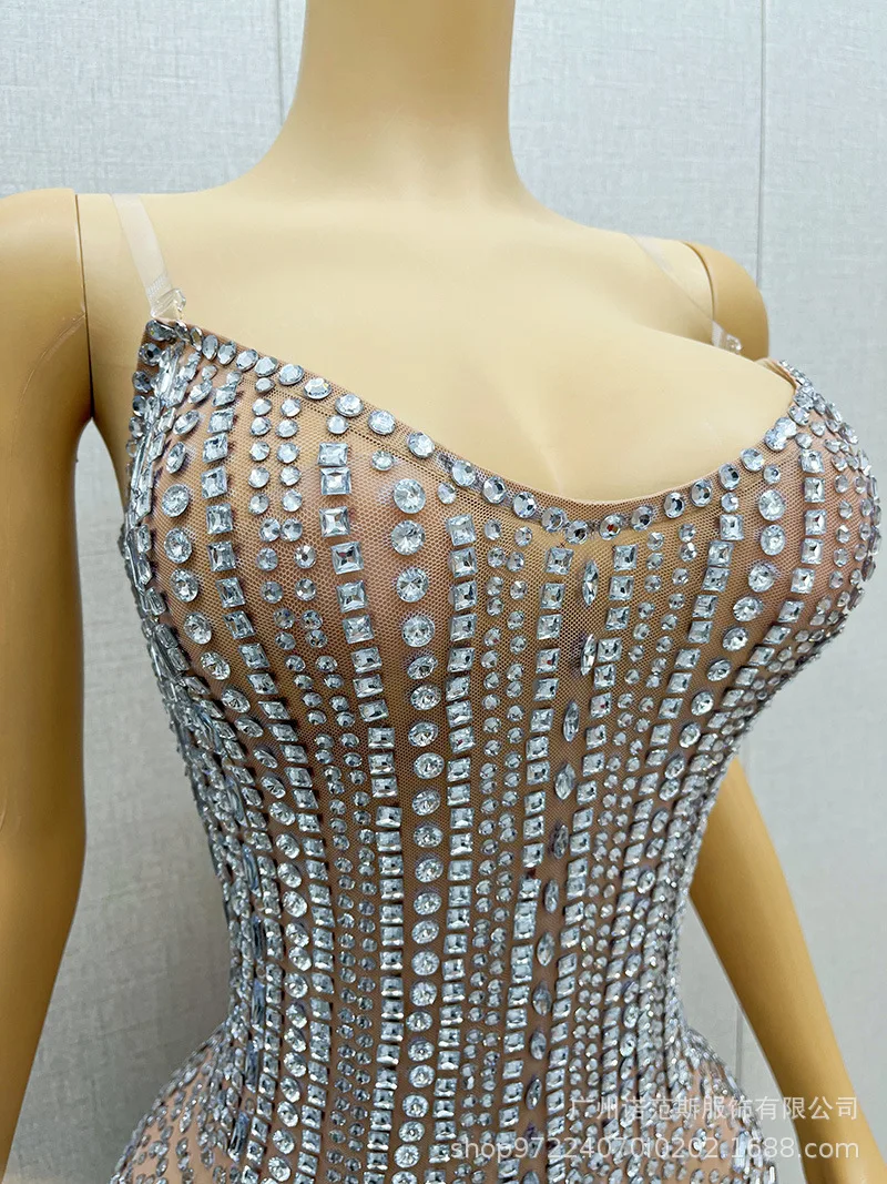 2025 bustier tubulaire diamant chaud luxe longue robe événement Banquet hôte maître des cérémonies société réunion annuelle cérémonie des récompenses étoiles