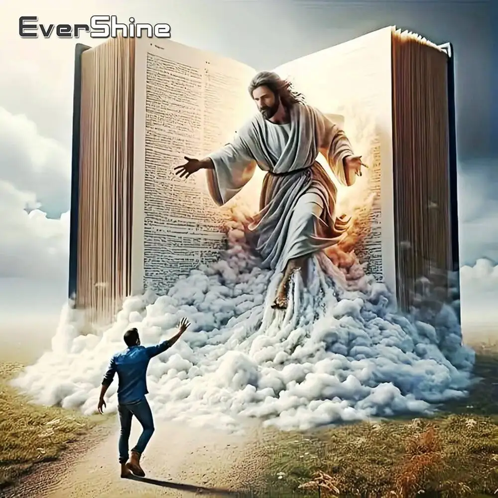Evershine Full Square Diamond Painting Jesus Portrait Cross Stitch Diamond Embroidery Religion New Arrival Mosaic Book Wall Art