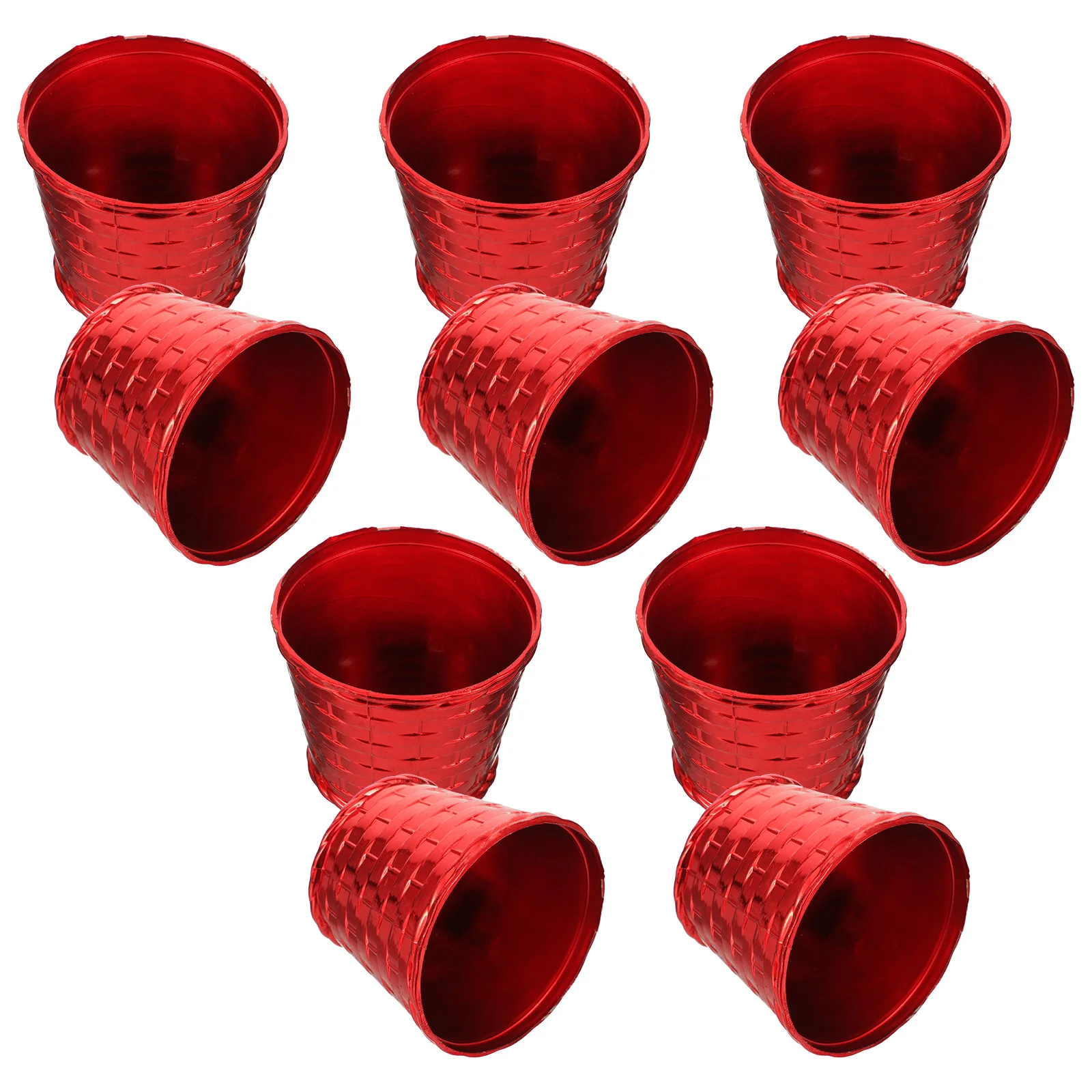 10 Pcs Christmas Tree Pot Festive Decoration Stand Xmas Supply Red Fixing Bracket Decorating Accessories