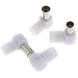 Antennas TV 90 Degrees TV Plug Jack Coaxial Male Plugs Adapter Male And Female Jack TV RF Coaxial Male Plugs Adapte White