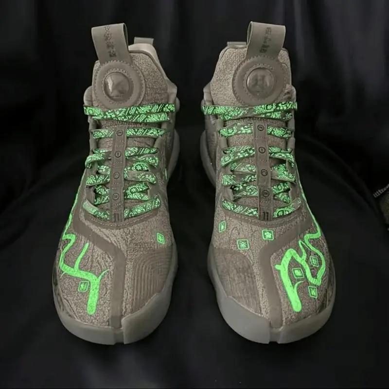 Flache, leuchtende Schnürsenkel für Sneaker, fluoreszierend, im Dunkeln leuchtend, mit Cashew-Blumen- und Tintenfleck-Motiv, für AF1, Damen und Herren – Detail 10