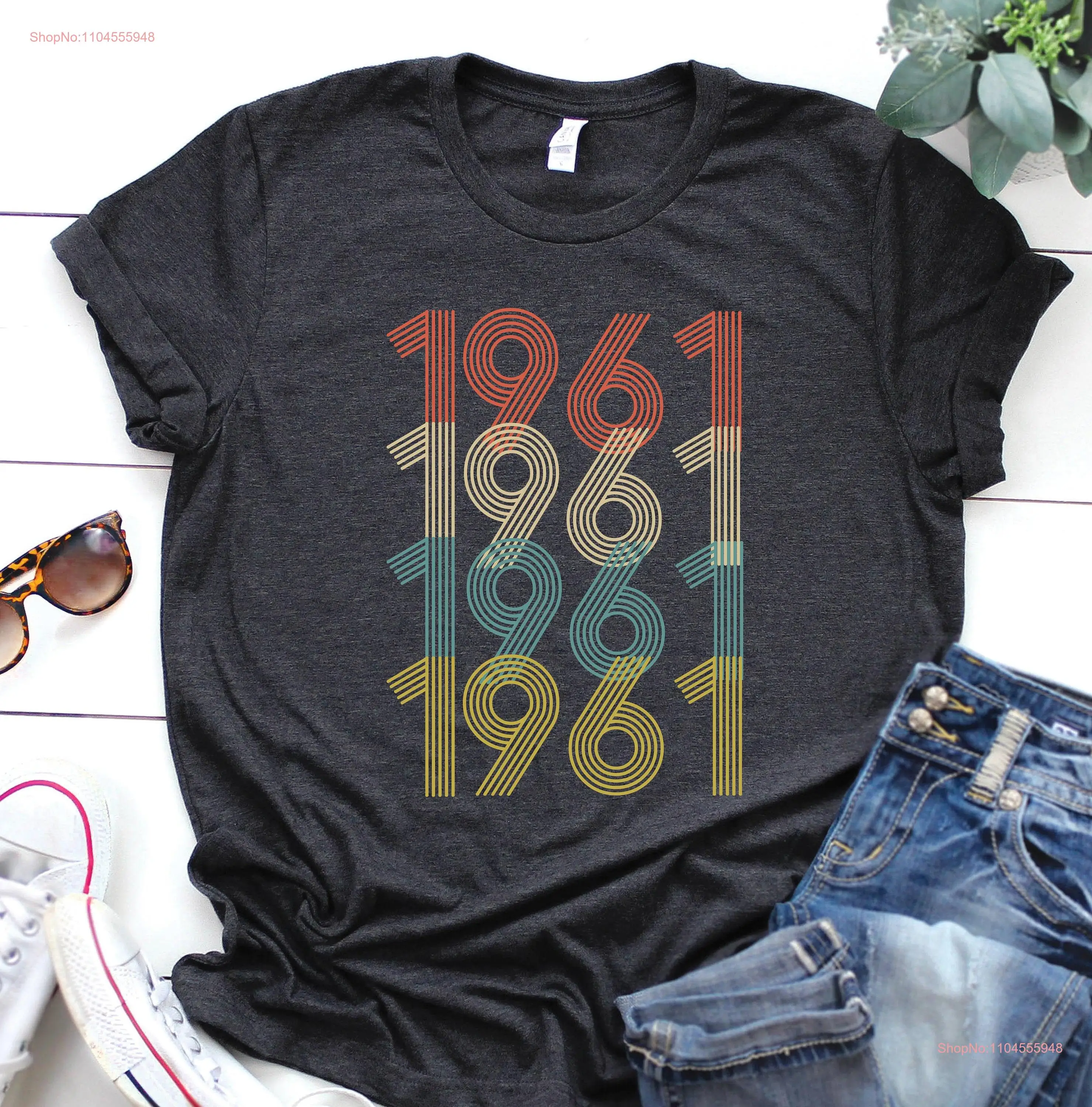 

Vintage 1961 T Shirt 64th Birthday gift for her or him long or short sleeves