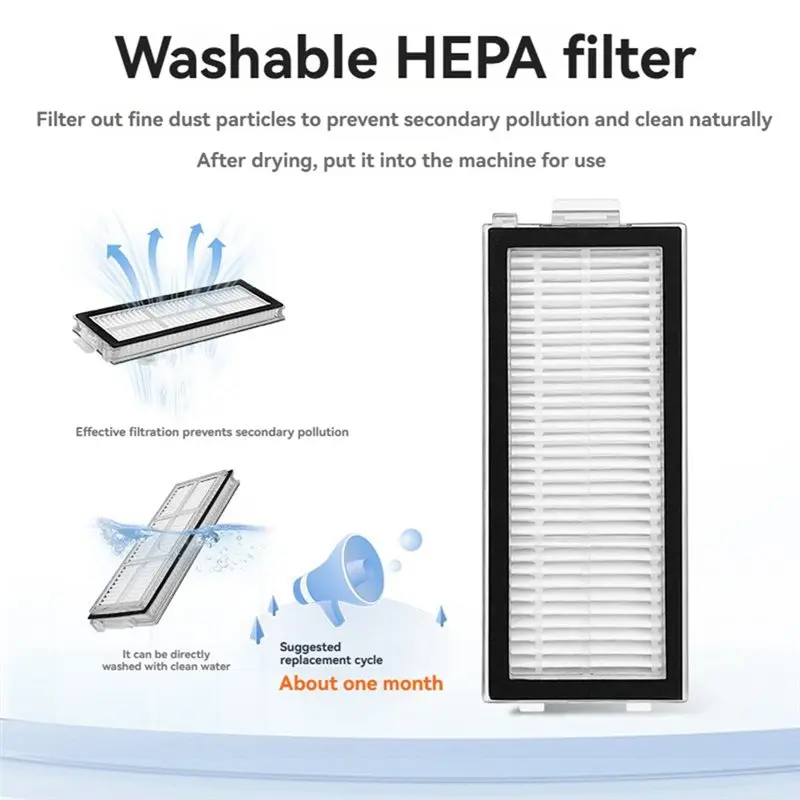 

N98R For Roborock Qrevo Curv 2 Flow Robot Vacuum Cleaner Replacement HEPA Filter Washable Accessory 12PCS