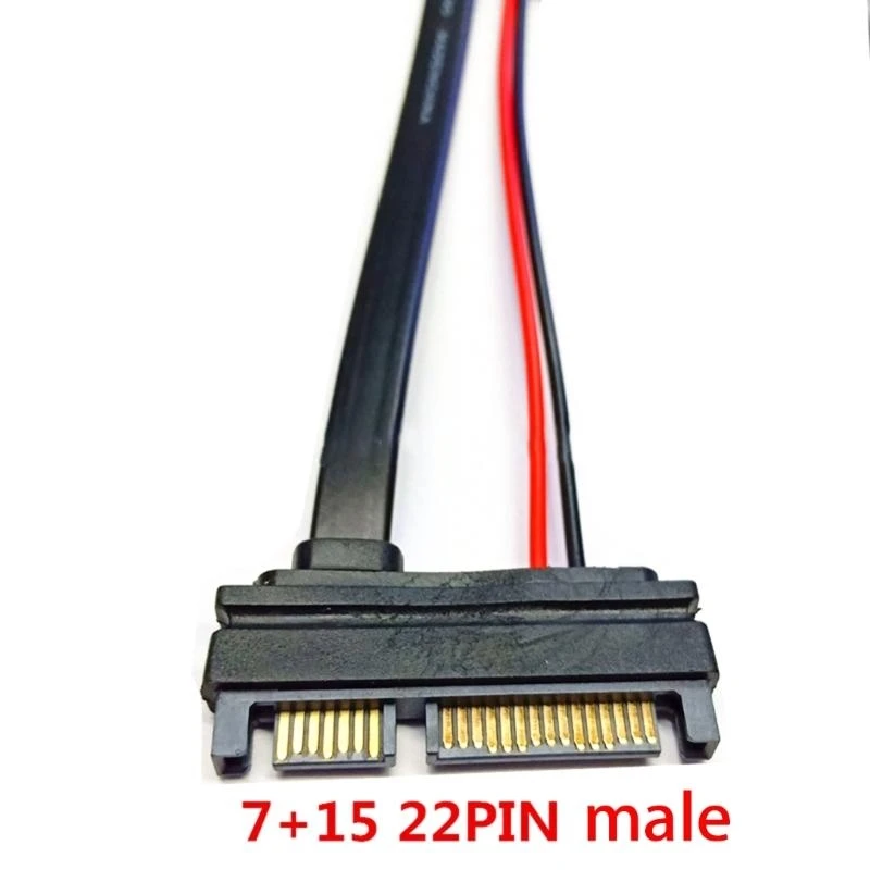 P9JB Serial ATA 22Pin 7+15 Male to 13Pin 7+6 Female Connector Cord/13pin Male to 22pin Female Converter Cable Wire 30cm