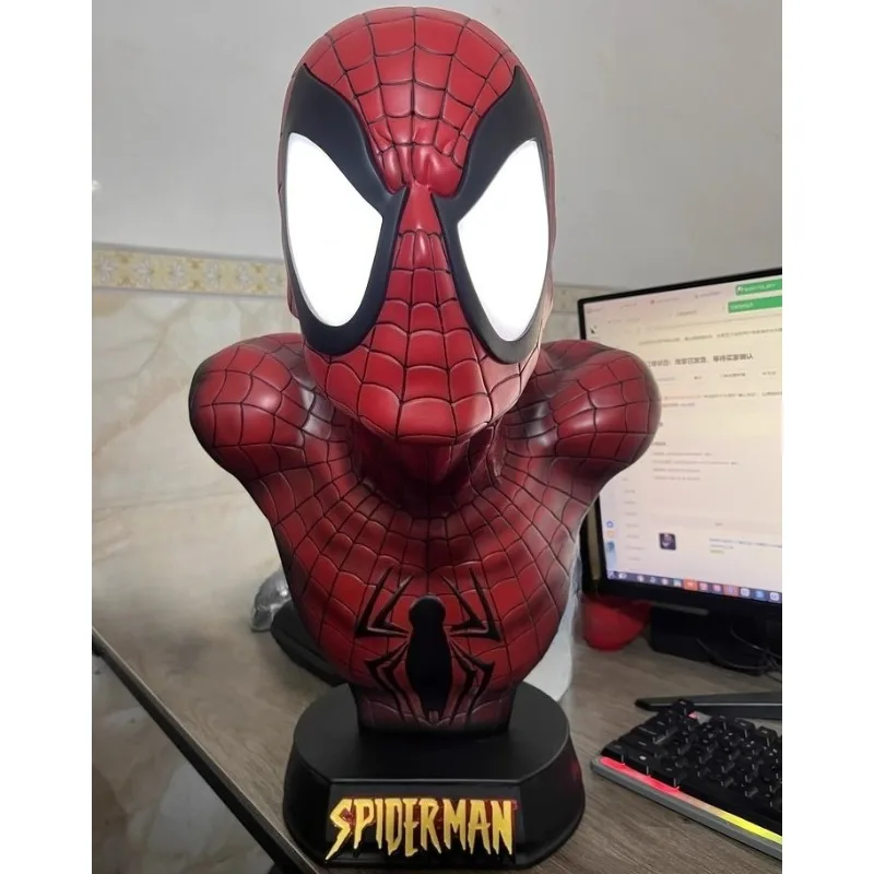 

52cm Spider Man Bust with Glowing Eyes Spider Man Resin Action Figurine Model Collectible Birthday Christmas Gift