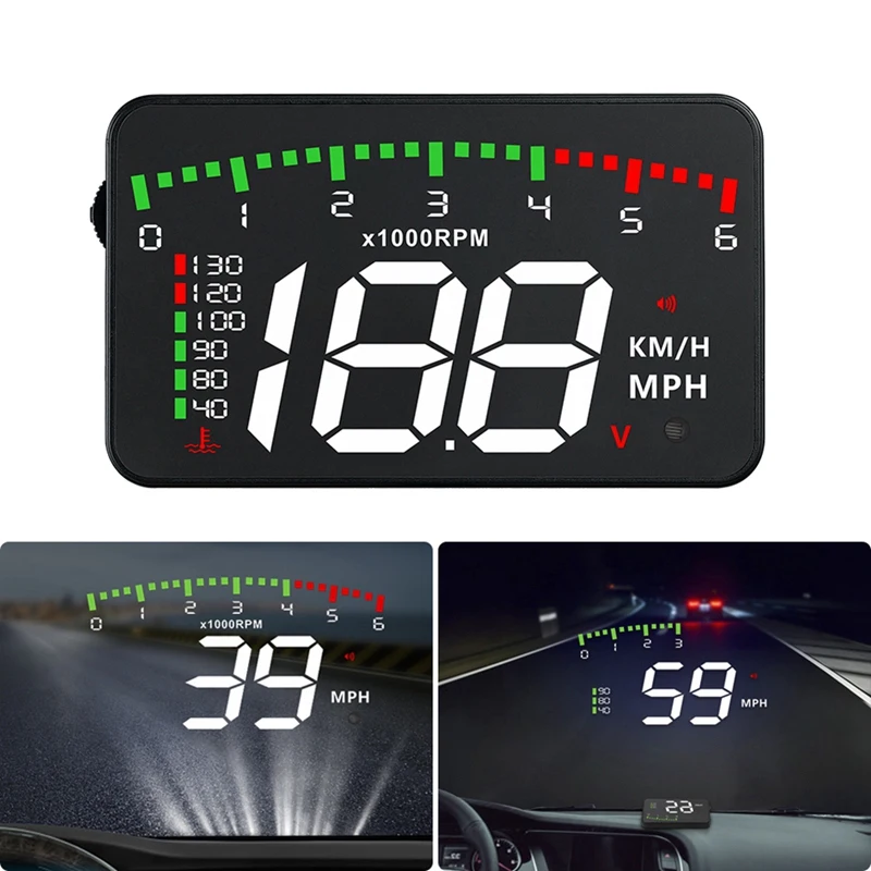 A900 Car HUD OBD RPM Meter Head-Up Display Car Accessories Multi-Display Car Digital Speed Engine RPM Water Temperature