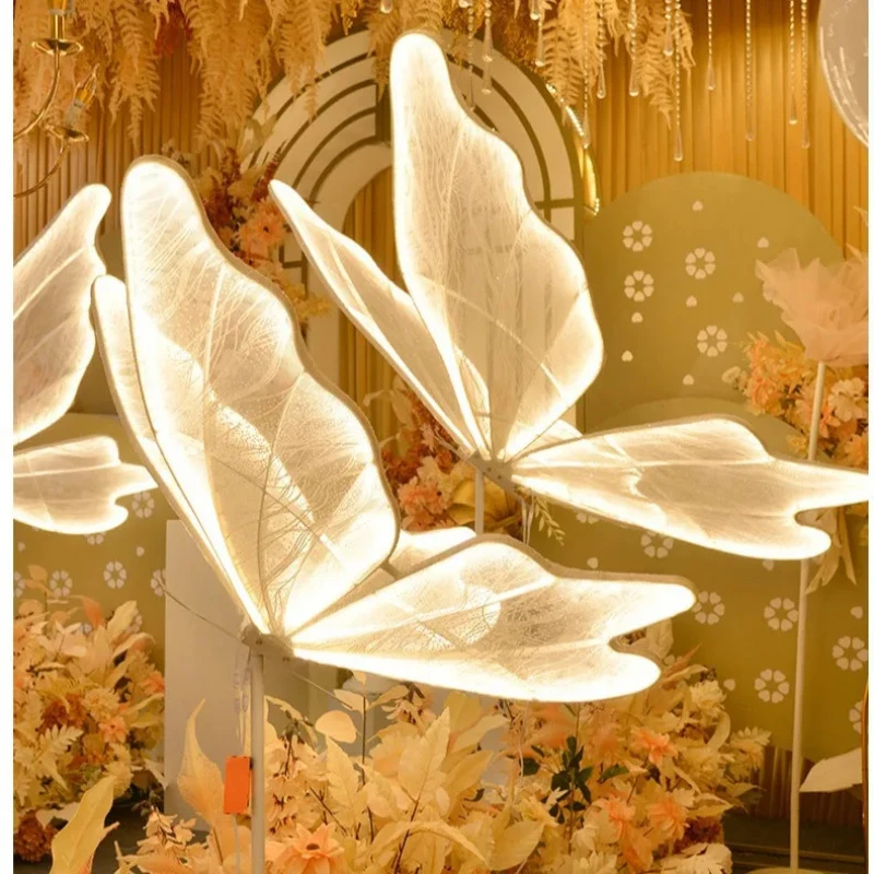 New Wedding Stage Decoration Emitting Diode Buttely Wing Light Stand