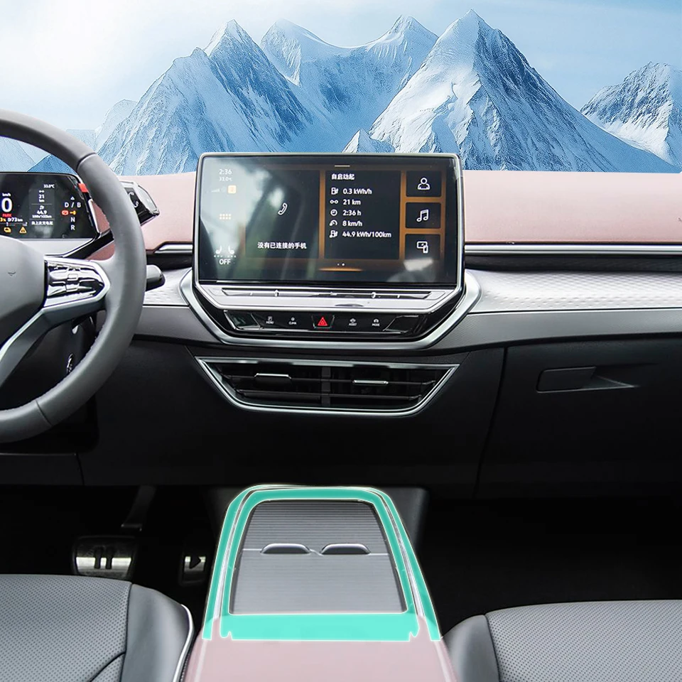 

Для Volkswagen ID.6 X 2021-2024 предварительно вырезанная пленка для салона автомобиля PPF, защитная пленка для краски, панель шестерни из ТПУ, наклейка против царапин
