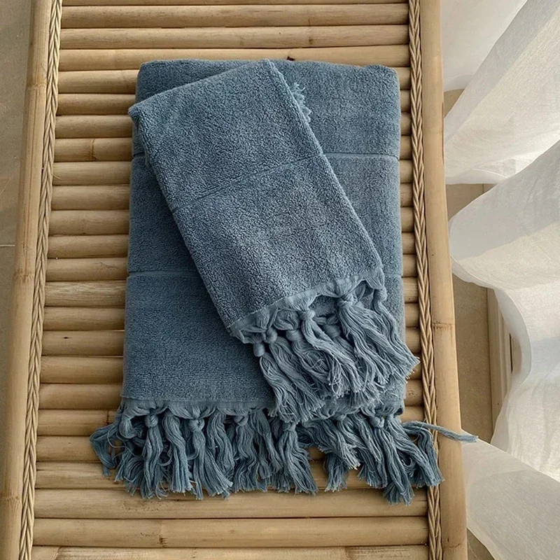 

Bathroom Towels for Man Women Tassel Turkey Bath Towel Plush Washcloth Washed Worsted Cotton Soft Absorbent Beach Towel