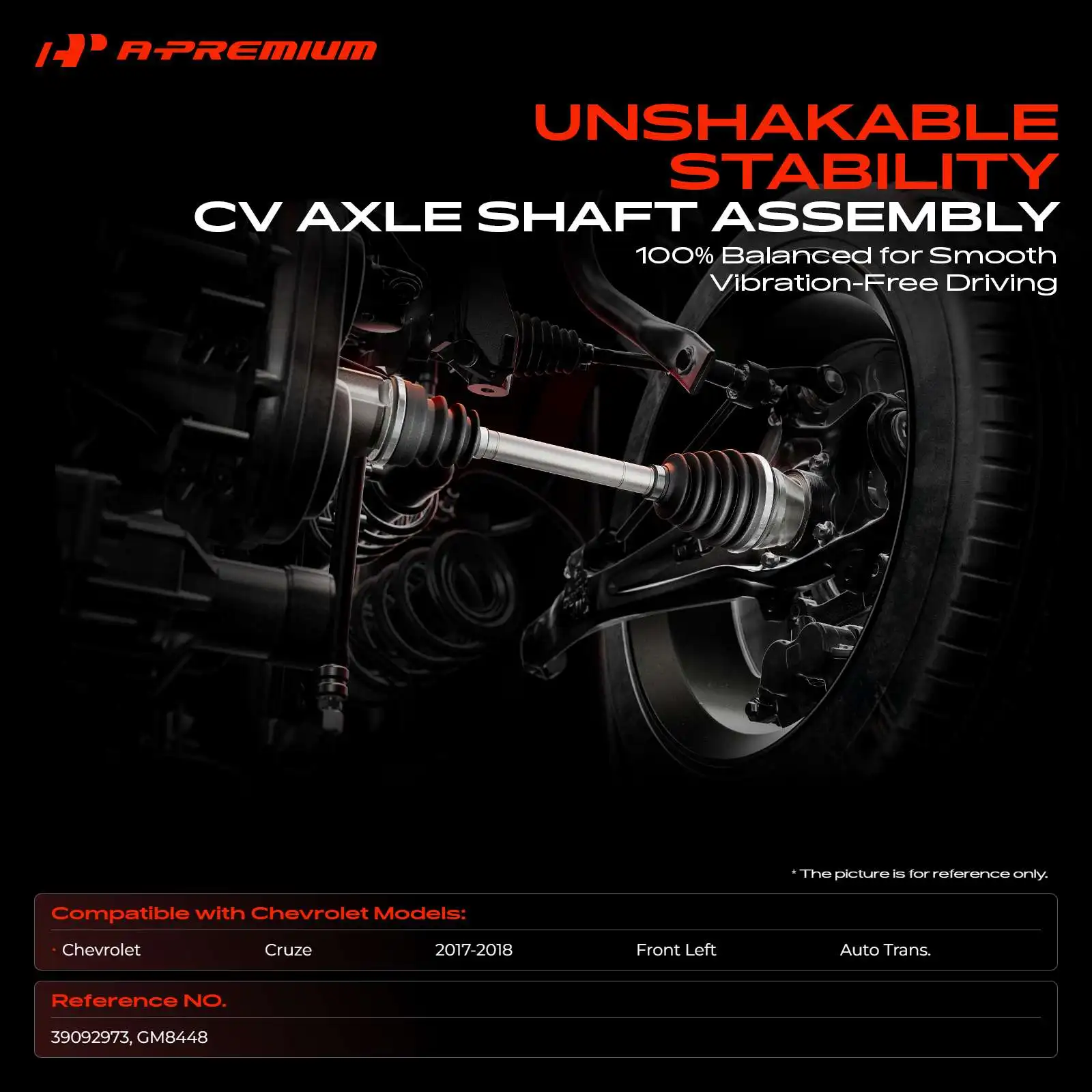 A-Premium Front Driver Side CV Axle Assembly for Chevrolet Cruze 2017-2018