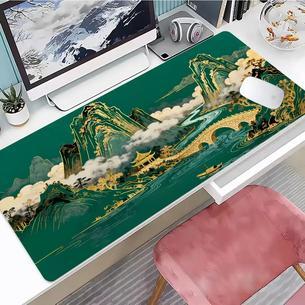 

Tranquil Golden Mountains Mouse Pad Gaming Mouse Pad, Mouse Pad with Edges and Non-Slip Rubber Base, Extended Mouse Pad