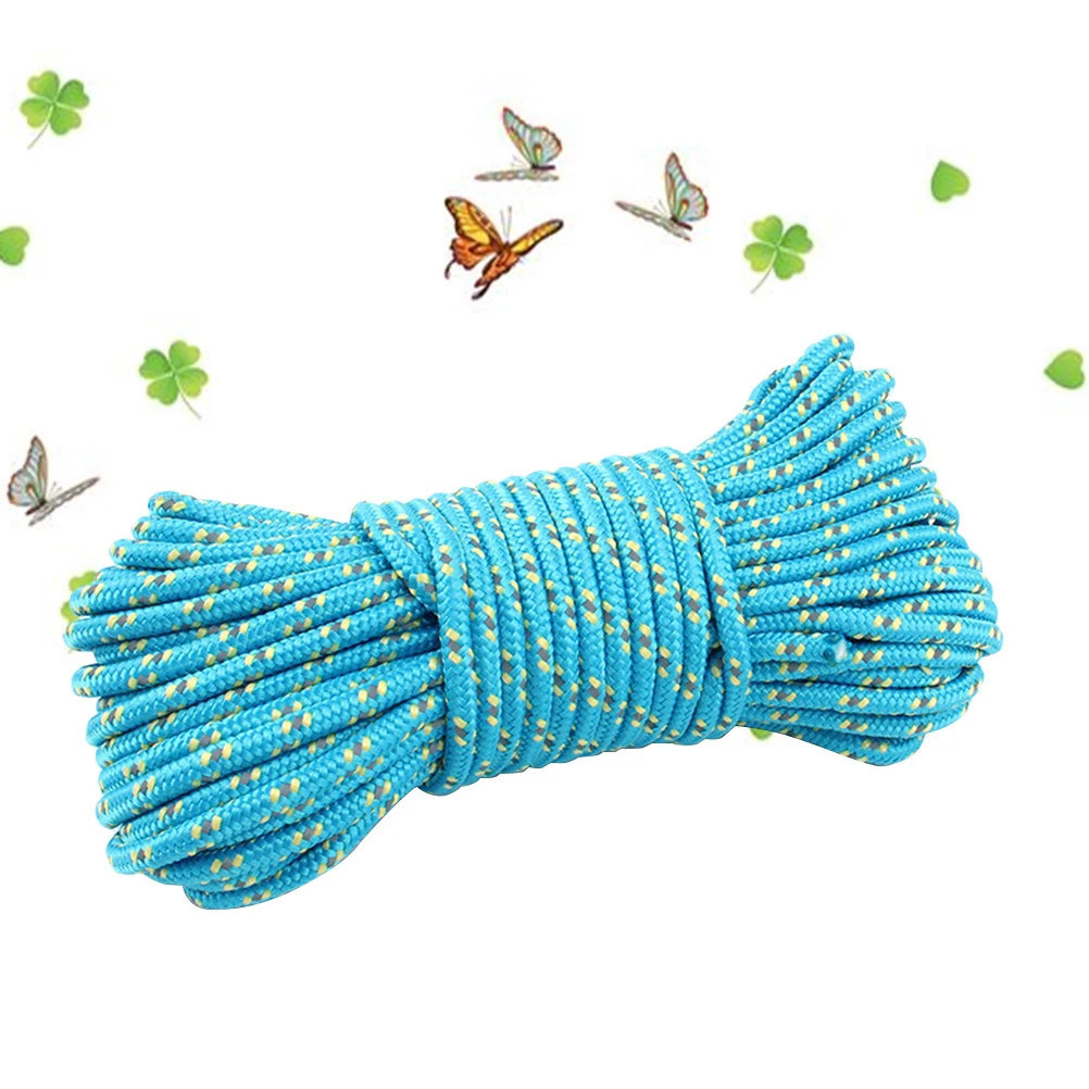 

20m 5mm Durable Thickened Reflective Outdoor Survival Parachute Cord Lanyard Rope (Sky-blue)