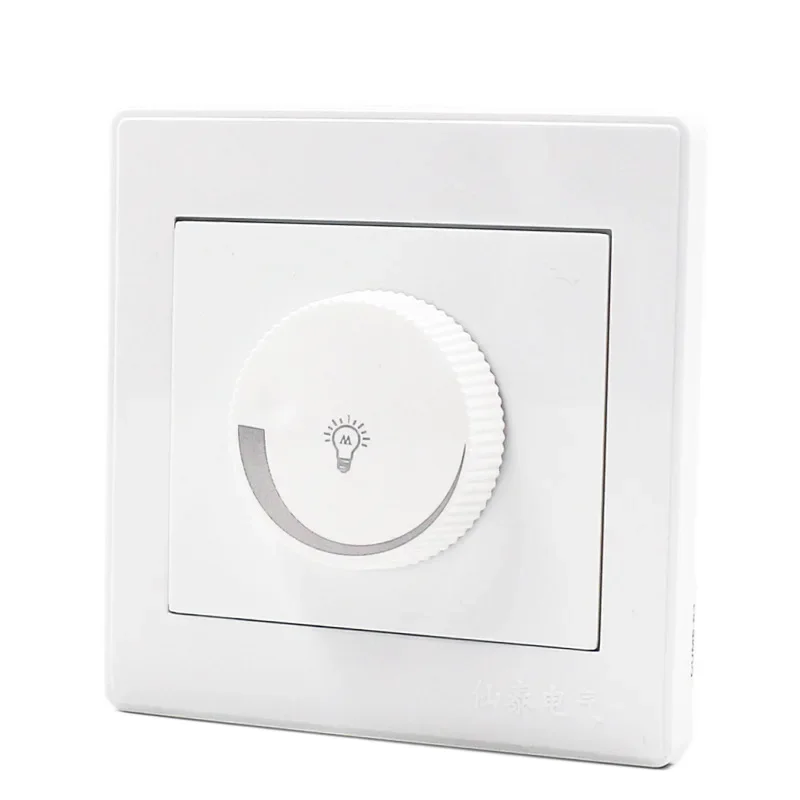 project white 86 type concealed household dimming switch rotary switch for adjusting light brightness