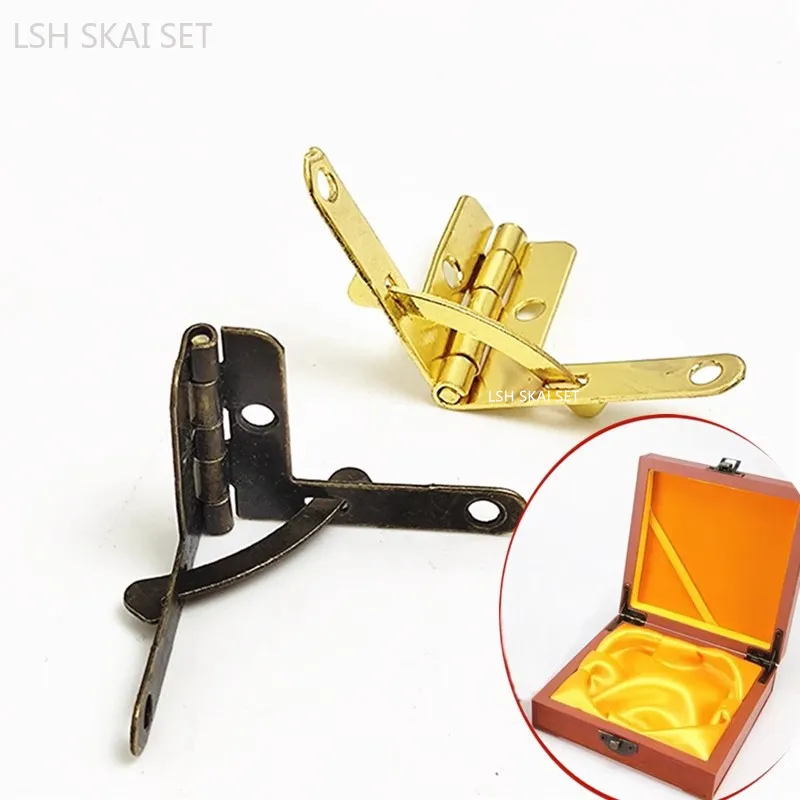 4pcs Wooden Box Hinges Gift Box Support Metal Hinges Furniture Cabinet Door Invisible Hinges High-quality Furniture Hardware